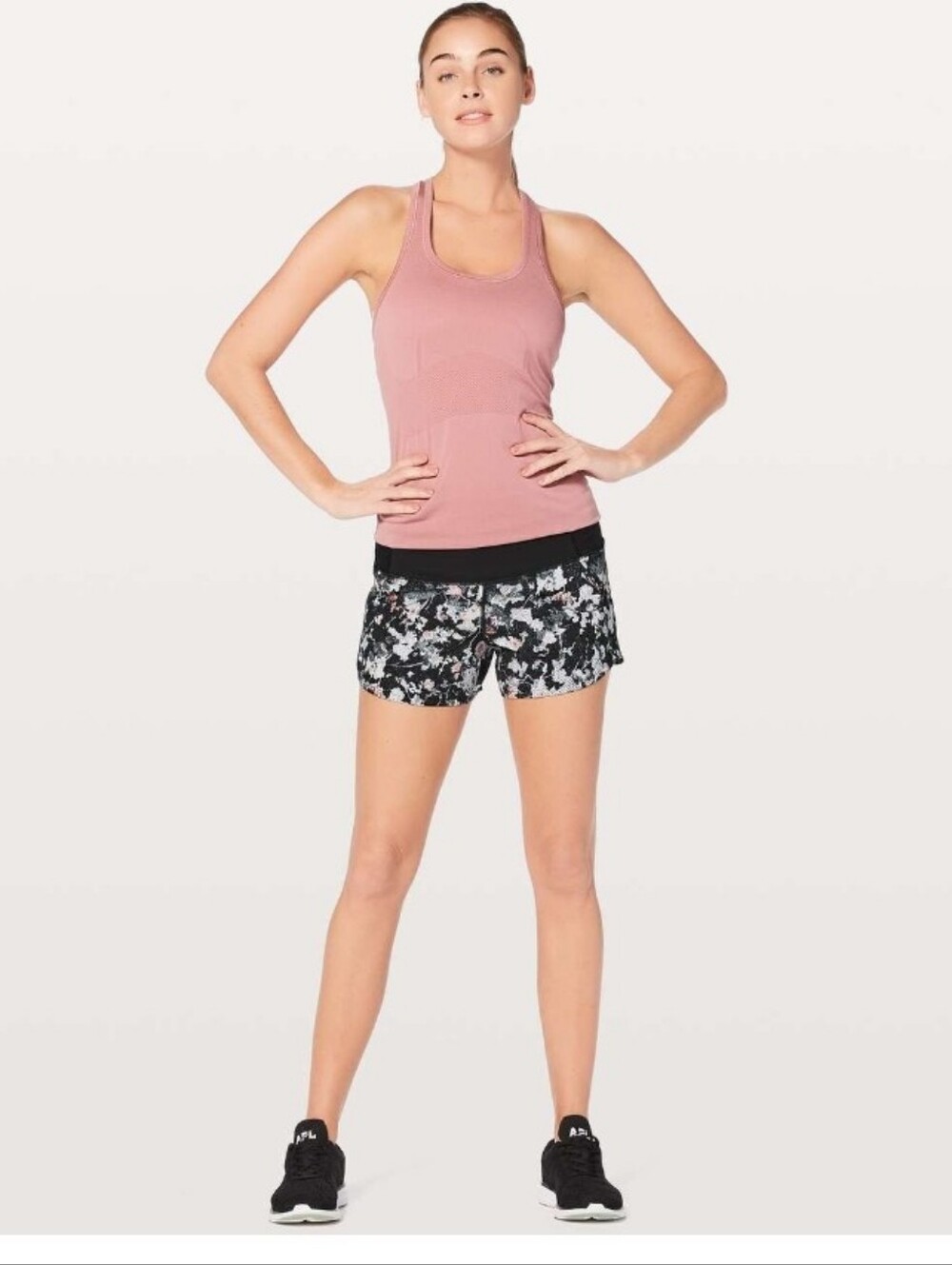 lululemon Run Times Shorts 4" In Spring Bloom Multi/ Black